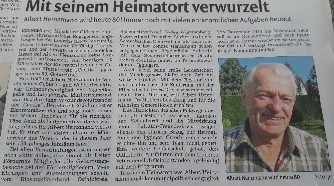 Bericht aus der Remszeitung vom 15.03.2018